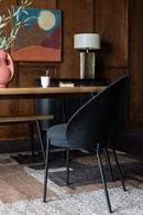Black Bouclé Dining Chairs (2) | Dutchbone Rodin | Dutchfurniture.com