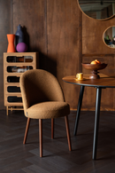 Bouclé Curved Dining Chair (2) | Dutchbone Barbara | Dutchfurniture.com