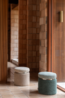 Bouclé Cylindrical Stool | Dutchbone Sen | Dutchfurniture.com