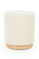 Cylindrical Beige Fabric Ottoman | Eleonora Avah | Dutchfurniture.com