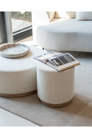 Cylindrical Beige Fabric Ottoman | Eleonora Avah | Dutchfurniture.com