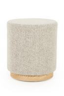 Cylindrical Taupe Fabric Ottoman | Eleonora Avah | Dutchfurniture.com