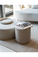 Cylindrical Taupe Fabric Ottoman | Eleonora Avah | Dutchfurniture.com