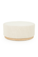 Cylindrical Beige Fabric Ottoman | Eleonora Avah | Dutchfurniture.com