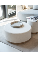 Cylindrical Beige Fabric Ottoman | Eleonora Avah | Dutchfurniture.com