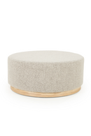 Cylindrical Taupe Fabric Ottoman | Eleonora Avah | Dutchfurniture.com