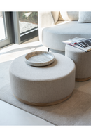 Cylindrical Taupe Fabric Ottoman | Eleonora Avah | Dutchfurniture.com