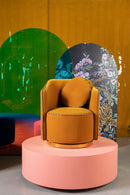 Upholstered Ochre Swivel Chair | Bold Monkey Sassy Granny | DutchFurniture.com