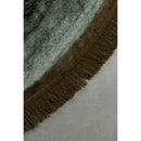 Round Khaki-Green Fringe Area Rug 70" | Bold Monkey Rocky | DutchFurniture.com