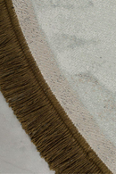 Round Khaki-Green Fringe Area Rug 70" | Bold Monkey Rocky | DutchFurniture.com