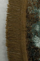 Round Khaki-Green Fringe Area Rug 70" | Bold Monkey Rocky | DutchFurniture.com