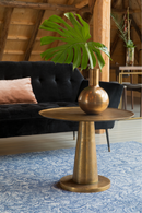 Round Brass Pedestal End Table | Dutchbone Brute | DutchFurniture.com