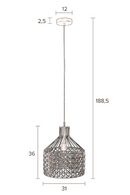 Gray Metal Weave Pendant Lamp M | Dutchbone Jim | DutchFurniture.com