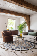 Round Knotted Fringe Area Rug 6' x 7' | Dutchbone Pix | Oroatrade.com
