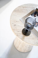 Travertine Pedestal Side Table | Eleonora Aime | Dutchfurniture.com