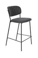 Black Dark Gray Upholstered Counter Stools (2) | DF Jolien | DutchFurniture.com