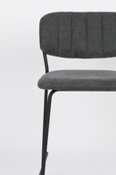 Black Dark Gray Upholstered Counter Stools (2) | DF Jolien | DutchFurniture.com
