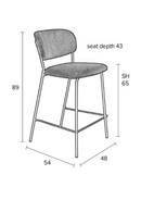 Black Dark Gray Upholstered Counter Stools (2) | DF Jolien | DutchFurniture.com