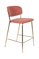 Gold Pink Upholstered Counter Stools (2) | DF Jolien | DutchFurniture.com