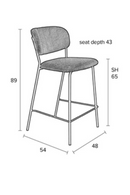 Gold Pink Upholstered Counter Stools (2) | DF Jolien | DutchFurniture.com