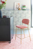 Gold Pink Upholstered Counter Stools (2) | DF Jolien | DutchFurniture.com