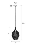 Black Iron Mesh Pendant Lamp M | DF Lena | DutchFurniture.com