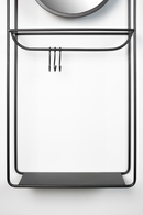 Gray Wall Rack With Mirror | DF Duco | Dutchfurniture.com