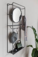 Gray Wall Rack With Mirror | DF Duco | Dutchfurniture.com