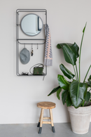 Gray Wall Rack With Mirror | DF Duco | Dutchfurniture.com