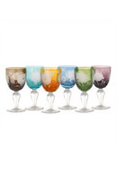 Sandblasted Multi-Colored Wine Glass | Pols Potten Peony | Dutchfurniture.com
