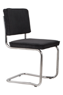 Black Rib Upholstered Dining Chairs (2) | Zuiver Ridge Kink | DutchFurniture.com