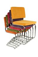 Blue Rib Upholstered Dining Chairs (2) | Zuiver Ridge Kink | DutchFurniture.com