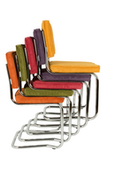 Blue Rib Upholstered Dining Chairs (2) | Zuiver Ridge Kink | DutchFurniture.com