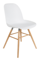 White Molded Dining Chairs (2) | Zuiver Albert Kuip | DutchFurniture.com