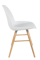 White Molded Dining Chairs (2) | Zuiver Albert Kuip | DutchFurniture.com