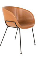 Brown Leather Barrel Armchairs (2) | Zuiver Feston | DutchFurniture.com