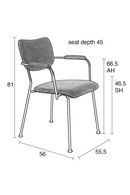 Gray Blue Dining Armchairs (2) | Zuiver Benson | OROA TRADE