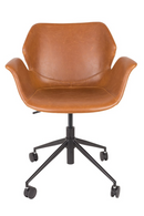 Brown Leather Butterfly Office Chair | Zuiver Nikki | DutchFurniture.com
