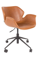 Brown Leather Butterfly Office Chair | Zuiver Nikki | DutchFurniture.com
