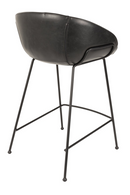 Black Leather Barrel Counter Stools (2) | Zuiver Feston | Dutchfurniture.com