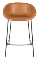 Brown Leather Barrel Counter Stools (2) | Zuiver Feston | Dutchfurniture.com