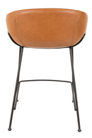 Brown Leather Barrel Counter Stools (2) | Zuiver Feston | Dutchfurniture.com