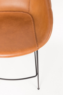 Brown Leather Barrel Counter Stools (2) | Zuiver Feston | Dutchfurniture.com