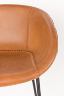 Brown Leather Barrel Barstools (2) | Zuiver Feston | Dutchfurniture.com
