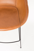 Brown Leather Barrel Barstools (2) | Zuiver Feston | Dutchfurniture.com