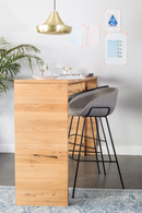 Gray Upholstered Barrel Barstools (2) | Zuiver Feston | DutchFurniture.com