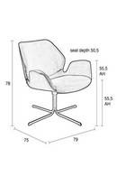 Brown Leather Butterfly Swivel Chair | Zuiver Nikki | OROA TRADE