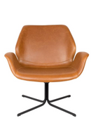Brown Leather Butterfly Swivel Chair | Zuiver Nikki | OROA TRADE