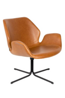 Brown Leather Butterfly Swivel Chair | Zuiver Nikki | OROA TRADE