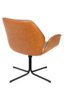 Brown Leather Butterfly Swivel Chair | Zuiver Nikki | OROA TRADE